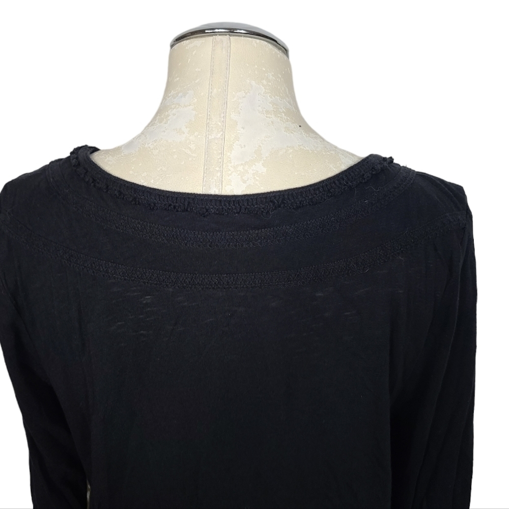 Lucky Brand Black Embroidered Shirt L - Picture 6 of 9